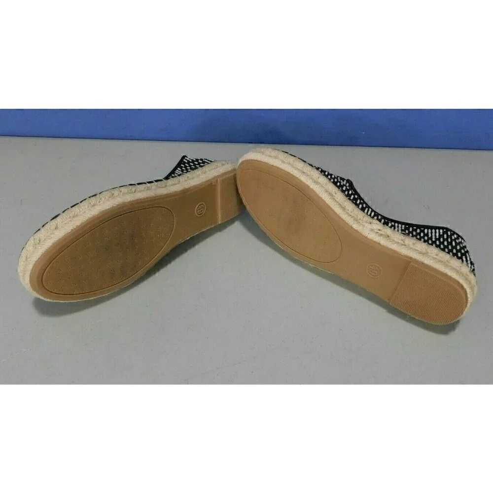 DV BLACK & BEIGE WOVEN TEXTILE SLIP ON SHOES, WOMAN'S SIZE 6.5